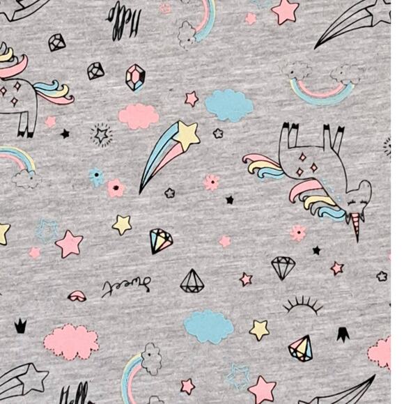 NWT Girl's Cutie Patootie Heather Gray Unicorn Top With Pink Leggings Size 2T - Picture 6 of 8